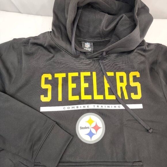 New Era Size large NFL Men's Team Color Safety Performance Fleece Hoodie Black N - Picture 7 of 7